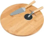 bremermann Pizzaservier, Braun, Holz, 33x33 cm, K&uuml;chenzubeh&ouml;r, Schneidebretter