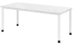 b&uuml;m&ouml; Schreibtisch, Wei&szlig;, Wei&szlig;, Holzwerkstoff, Nachbildung, Rechteckig, 180x74x80