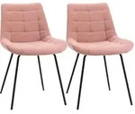 Homcom 2Er, Rosa, Textil, 61x79x50 cm, Esszimmer, St&uuml;hle, Esszimmerst&uuml;hle,