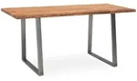 Kadima Design Esstisch, Braun, Metall, Echtholz,Akazie, Rechteckig,Rechteckig, Kufe,