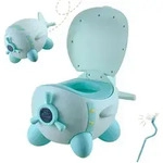 Relaxdays T&ouml;pfchen, Hellblau, Kunststoff, 31x40 cm, Pflegen, Babytoilette, T&ouml;pfchen