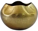 Mid.you Vase Wl7.551, Gold, Metall, rund, 21 cm, handgemacht, zum Stellen,