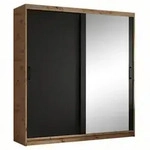 Beautysofa Schwebet&uuml;renschrank, Eiche Artisan, Schwarz, Holzwerkstoff, 6...
