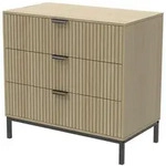 Vicco Kommode, Eiche, Holzwerkstoff, 3 Schubladen, Rechteckig, 72x69x40 cm,