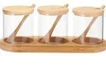 Excellent Houseware Gew&uuml;rzgl&auml;ser, Braun, Glas, 10x10x16 cm, Tischkultur &