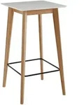 Kadima Design Bartisch, Wei&szlig;, Eichenholz, Echtholz,Eiche, Quadratisch,