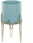 Beliani Pflanzenst&auml;nder, Blau, Gold, Metall, 39 cm, Dekoration, Blumen & Zubeh&ouml;r,