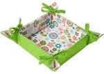 Homescapes Brotkorb, Limette, Textil, Floral, Quadratisch, 22x7x22 cm,...