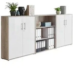 Mid.you Aktenschrank Office Edition - SW Set 9, Wei&szlig;, Sonoma Eiche,...