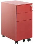 Beliani Aktenschrank, Rot, Metall, 3 Schubladen, 30x60x50 cm, Arbeitszimmer,