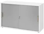 b&uuml;m&ouml; Schiebet&uuml;renschrank, Wei&szlig;, Silber, Holzwerkstoff, Nachbildung, 1...