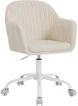 Woltu Drehstuhl, Creme, Textil, Drehkreuz, 58x80x58 cm, Arbeitszimmer,...
