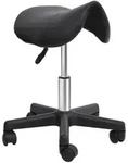 Homcom Rollhocker, Schwarz, Leder, 38x55x35 cm, Arbeitszimmer, B&uuml;rost&uuml;hle,