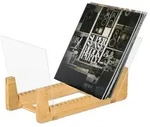 Relaxdays Schallplattenst&auml;nder, Mehrfarbig, Holz, Kunststoff, 37.5x21x19 cm,