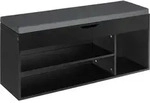 tectake Schuhbank, Schwarz, Holz, Rechteckig, 104x49x30 cm, Garderobe,