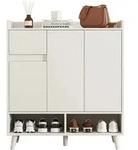 Stilvora Schuhschrank, Wei&szlig;, Holzwerkstoff, 3 F&auml;cher, 1 Schubladen, Rechteckig,