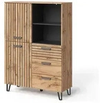 Vicco Garderobe, Eiche Wotan, Holzwerkstoff, Rechteckig, 100x142x38 cm, Wohnzimmer,