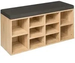 tectake Schuhschrank, Dunkelgrau, Eiche, Holz, Rechteckig, 103.5x48x30 cm,...