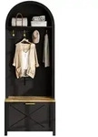 Stilvora Garderobe-Set, Schwarz, Natur, Holzwerkstoff, 1 F&auml;cher,