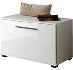 Furn.Design Garderobenbank, Wei&szlig; Hochglanz, Holzwerkstoff, Metall,...