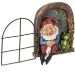 Relaxdays Gartenfigur, Mehrfarbig, Kunststoff, Metall, 12x17x4.5 cm, Gartenzubeh&ouml;r,
