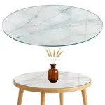 Tulup Tischplatte, Hellgrau, Glas, 80x0.4x80 cm, Esszimmer, Tische, Esstische,