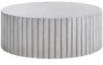 Beliani Couchtisch, Grau, Keramik, Rund, 117x42x117 cm, Wohnzimmer,...