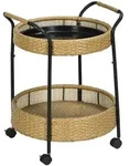Outsunny Servierwagen, Natur, Metall, 50x66x50 cm, Esszimmer, Servierwagen