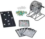 Relaxdays Bingo-Spiel, Mehrfarbig, Metall, Kunststoff, Papier, 22x20 cm, Spielzeug,