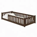Kids Collective Bodenbett, Dunkelbraun, Holz, 80x160 cm, Kinder- & Jugendzimmer,