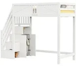 Stilvora Hochbett, Wei&szlig;, Holz, 90x200 cm, Kinder- & Jugendzimmer, Kinderm&ouml;bel,