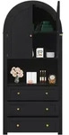 Stilvora Highboard, Schwarz, Metall, Holzwerkstoff, 1 F&auml;cher, 3 Schubladen,