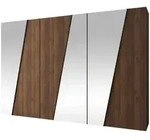 Mirjan24 Dreht&uuml;renschrank, Nussbaum, Schwarz, Kunststoff, Rechteckig,...