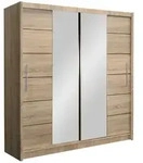 Masseno Schwebet&uuml;renschrank, Sonoma Eiche, Holzwerkstoff, 4 F&auml;cher,...
