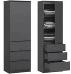 Home Collective Kleiderschrank, Anthrazit, Holzwerkstoff, 3 F&auml;cher, 3...