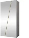 Mirjan24 Dreht&uuml;renschrank, Wei&szlig;, Gold, Kunststoff, Rechteckig, 100x202x50 cm,