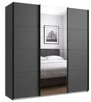 luma-home Schwebet&uuml;renschrank, Graphit, Holzwerkstoff, 4 F&auml;cher, einzeln