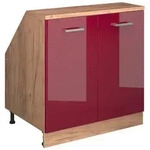 Vicco Dachschr&auml;genschrank, Rot, Honigeiche, Holzwerkstoff, 1 F&auml;cher,...