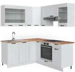 Vicco Eckk&uuml;che, Wei&szlig;, Wei&szlig;, Holzwerkstoff, L-Form,Formgebogen, 190x206.8x60...