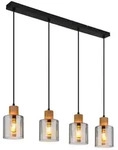 Globo Lighting H&auml;ngeleuchte, Braun, Holz, F, 12x120x78 cm, Lampen & Leuchten, LED