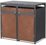 Ml-Design M&uuml;lltonnenbox, Rotbraun, Metall, 240 L, Rechteckig, 132x120x80 cm,