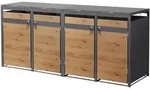 Ml-Design M&uuml;lltonnenbox, Braun, Metall, 240 L, Rechteckig, 264x120x80 cm,