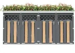 Modfu M&uuml;lltonnenbox, Grau, Metall, 264x124.5x80 cm, Aufbewahrung &...