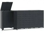 Deluke M&uuml;lltonnenbox, Anthrazit, Metall, 276x117x79 cm, Aufbewahrung &...