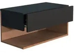 Livetastic Nachtschrank, Schwarz, Eiche, Holzwerkstoff, 1 Schublade(n) Schubladen,