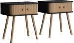 Vicco Nachttisch, Anthrazit, Gr&uuml;n, Holzwerkstoff, Rechteckig, 40x47x30 cm,