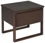 Beliani Nachttisch, Dunkelbraun, Holz, 50x43x41 cm, Schlafzimmer, Nachttische