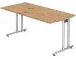 b&uuml;m&ouml; Schreibtisch, Wildeiche, Holzwerkstoff, Nachbildung,Eiche, Rechteckig,