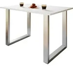 Mid.you Schreibtisch, Silber, Wei&szlig;, Holzwerkstoff, rechteckig, Kufe, 50x76x140 cm,