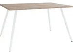 Mid.you Schreibtisch, Wei&szlig;, Sonoma Eiche, Metall, Holzwerkstoff, rechteckig,